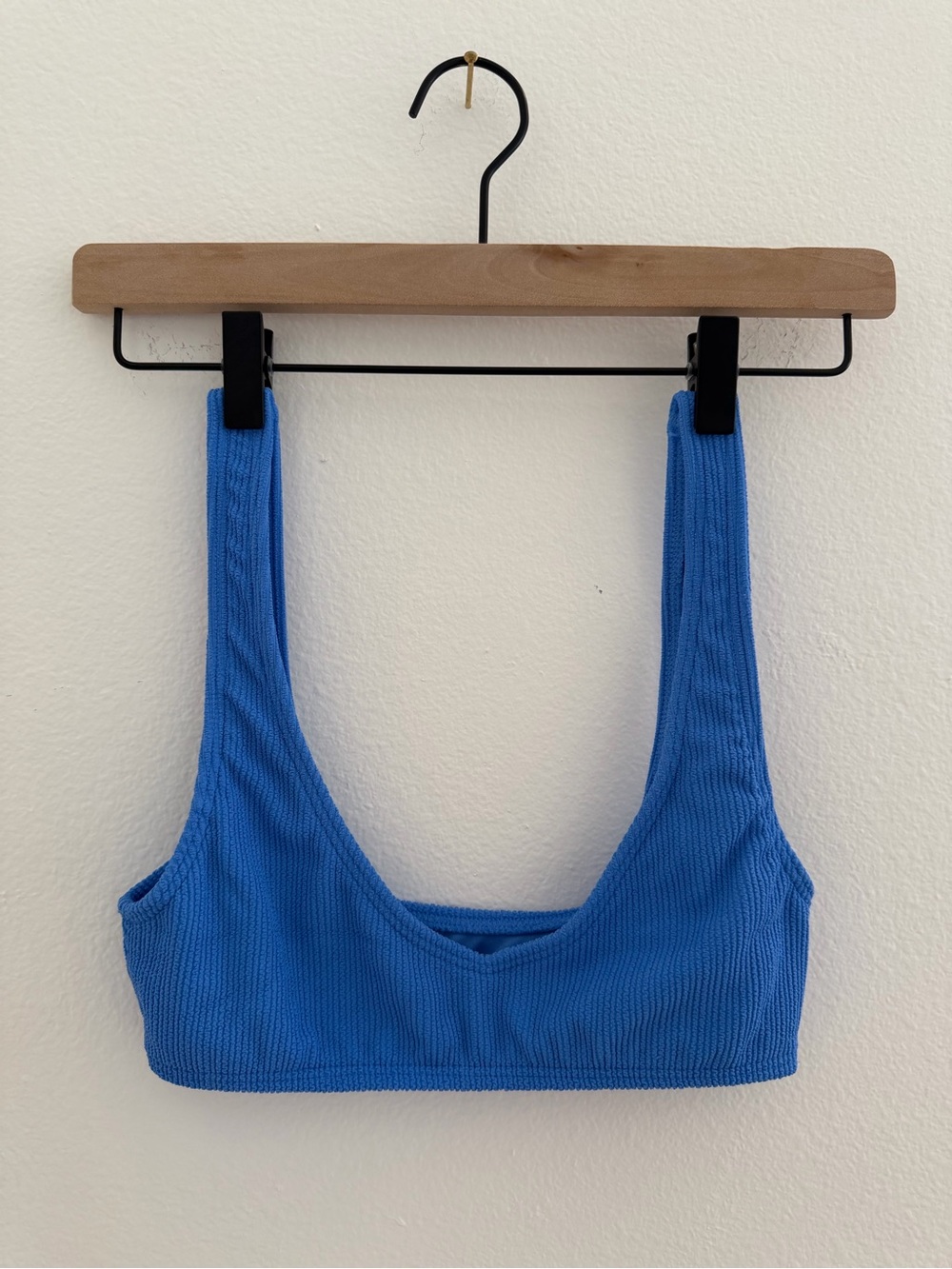 Billabong Womens Blue Textured Bikini Top Scoop Neck Bralette Swimwear - Size S